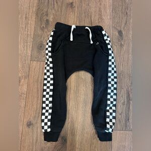 Little Trouble Kids Checkered Black Jogger Harem Pants 4T
